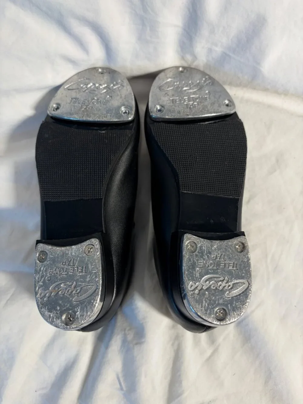 Capezio Black Lace-Up Tap Shoes for Kids